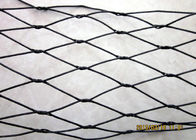 SS316 Material Black Oxide Wire Rope Mesh / Knotted Wire Mesh For Monkey