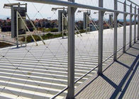 Strong Toughness Handrail Safety Netting , Ferruled Stainless Steel Rope Mesh