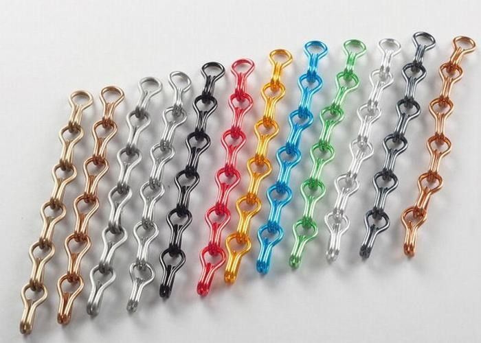 Anodized Fly Screen Chain Curtain Double Hook Type For Door / Windows