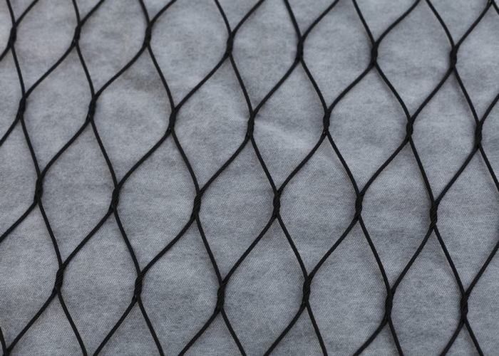 Black Oxide Ferrule Wire Rope Mesh , High Durability Metal Rope Mesh For Architectural