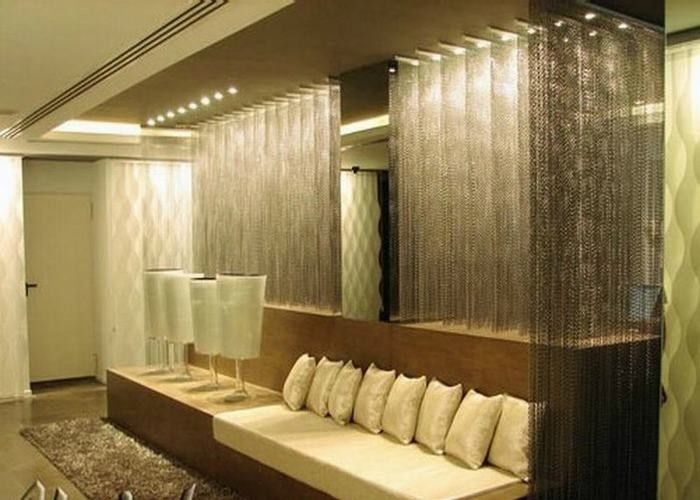 Room Separator Metal Chain Curtains , Aluminum Coil Drapery For Home Decoration