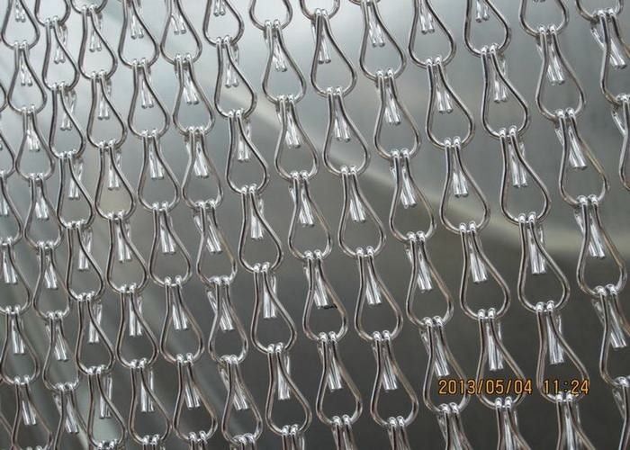 Silver Insect Mosquito Aluminium Fly Screen Chain Curtain , Aluminum Mesh Screen