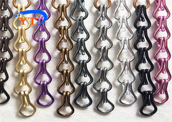 Decoration Aluminum 1.6mm Chain Insect Door Curtains For Living Room