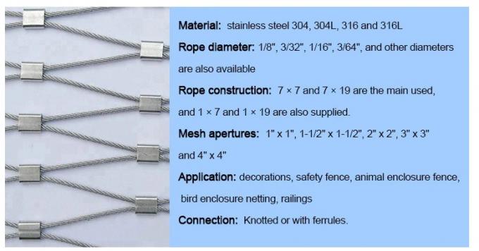 316 Flexible Stainless Steel Cable Mesh Netting Balustrade For Marinas