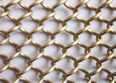 Aluminum Alloy Mesh Metal Chain Curtains Straight / Bent Track Shape For Home Decor