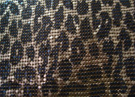 Fashionable Metallic Mesh Fabric / Leopard Aluminum Sequin Fabric CE Approved