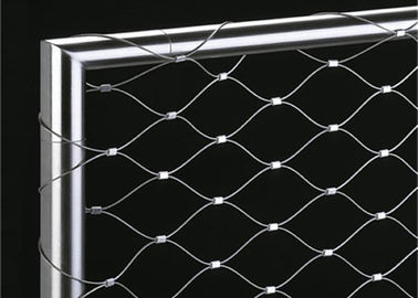 Strong Toughness Handrail Safety Netting , Ferruled Stainless Steel Rope Mesh