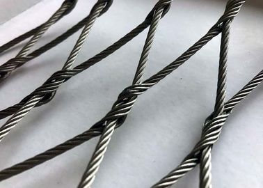 Stainless Steel 316 Woven Type Rope Mesh / Zoo Mesh Enclosure Size Customized