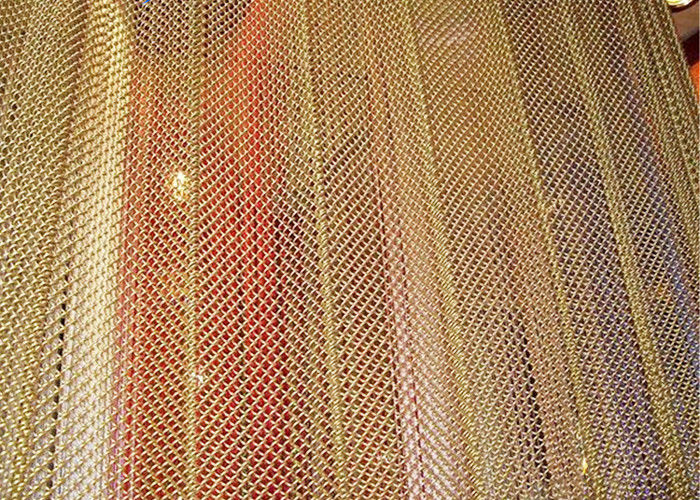 Aluminum Metal Mesh Curtains Screen Size Customized For Hotel And Restaurant