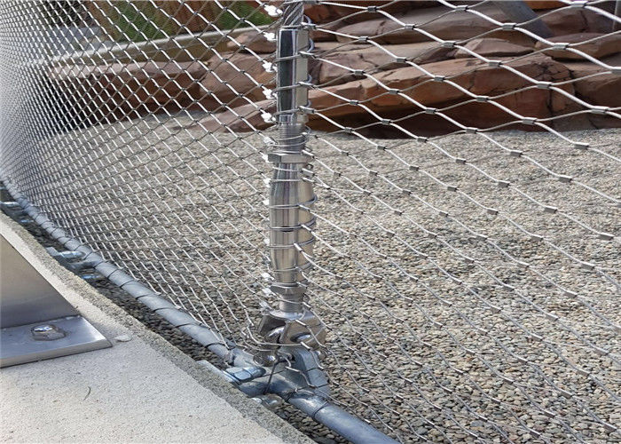 Animal Diamond Wire Mesh Fencing , Flexible Stainless Steel Tiger Wire Mesh