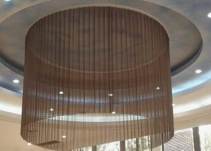 Coiled Rope Drapery High Strength Aluminum Coil Drapery , Hanging Chain Curtains / Ceiling ...